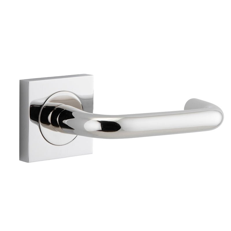 Iver Oslo Square Lever Door Handle On Rose - primehardware