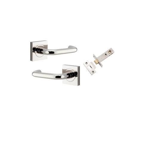 Iver Oslo Door Lever on Square Rose | Inbuilt Privacy Kit | 9 Finishes - Polished Nickel