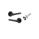 IVER Helsinki Door Lever Handle On Round Rose | Inbuilt Privacy Kit | 7 Finishes - Matt Black