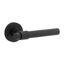 IVER Helsinki Door Lever Handle On Round Rose | Passage Lever Set Only | 7 Finishes - Matt Black