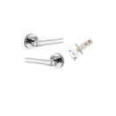 IVER Helsinki Door Lever Handle On Round Rose | Inbuilt Privacy Kit | 7 Finishes - Polished Chrome