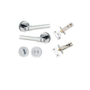 IVER Helsinki Door Lever Handle On Round Rose | Separate Privacy Kit | 7 Finishes - Polished Chrome