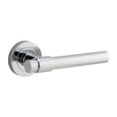 IVER Helsinki Door Lever Handle On Round Rose | Passage Lever Set Only | 7 Finishes - Polished Chrome