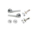 IVER Helsinki Door Lever Handle On Round Rose | Separate Privacy Kit | 7 Finishes - Brushed Chrome