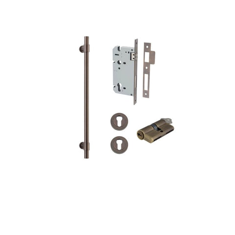 IVER Helsinki Door Pull Handle | 450mm Entrance Kit (Key/Key) - Signature Brass