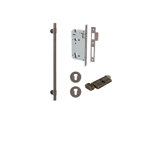 IVER Helsinki Door Pull Handle | 450mm Entrance Kit (Key/Thumb) - Signature Brass