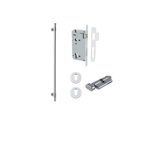 IVER Helsinki Door Pull Handle | 600mm Entrance Kit (Key/Thumb) - Polished Chrome