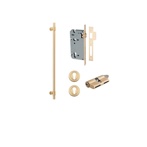 IVER Helsinki Door Pull Handle | 600mm Entrance Kit (Key/Key) - Brushed Brass