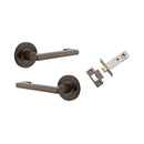 Iver Baltimore Return Solid Brass Door Lever Handle On Round Rose | Inbuilt Privacy Kit - Signature Brass