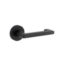 Iver Baltimore Return Solid Brass Door Lever Handle On Round Rose | Lever Set Only - Matt Black