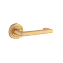 Iver Baltimore Return Solid Brass Door Lever Handle On Round Rose | Lever Set Only - Brushed Brass