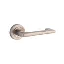 Iver Baltimore Return Solid Brass Door Lever Handle On Round Rose | Lever Set Only - Satin Nickel