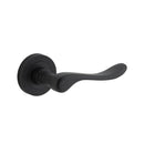IVER Stirling Door Lever Handle On Round Rose | Passage Lever Set Only | 8 Finishes - Matt Black