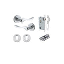IVER Stirling Door Lever Handle On Round Rose | Entrance Kit (Key/Key) | 8 Finishes - Brushed Chrome