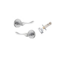IVER Stirling Door Lever Handle On Round Rose | Inbuilt Privacy Kit | 8 Finishes - Brushed Chrome