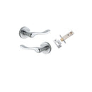 IVER Stirling Door Lever Handle On Round Rose | Passage Kit | 8 Finishes - Brushed Chrome