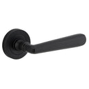 IVER Copenhagen Door Lever Handle On Round Rose | Passage Lever Set Only | 7 Finishes - Matt Black