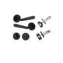 IVER Copenhagen Door Lever Handle On Round Rose | Separate Privacy Kit | 7 Finishes - Matt Black