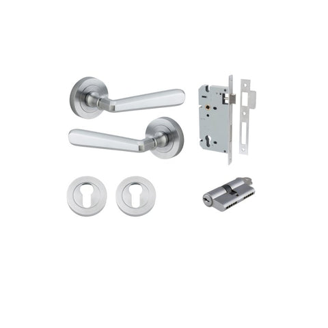 Iver Copenhagen Door Lever Handle On Round Rose - primehardware
