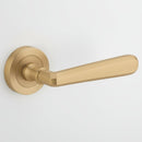 IVER Copenhagen Door Lever Handle On Round Rose | Passage Lever Set Only | 7 Finishes - Brushed Brass