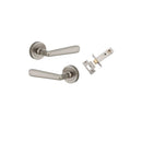 IVER Copenhagen Door Lever Handle On Round Rose | Passage Kit | 7 Finishes - Satin Nickel