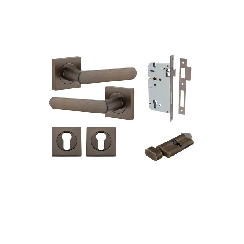 Iver Osaka Door Lever Handle On Square Rose - primehardware