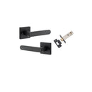 Iver Osaka Door Lever on Square Rose — Privacy Set (Separate) | Privacy set (Separate) | 6 Finishes - Satin Nickel