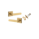 Iver Osaka Door Lever on Square Rose — Privacy Set (Separate) | Privacy set (Separate) | 6 Finishes - Brushed Brass