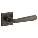 IVER Copenhagen Door Lever Handle On Square Rose | Passage Lever Set Only | 7 Finishes - Signature Brass