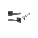 IVER Copenhagen Door Lever Handle On Square Rose | Inbuilt Privacy Kit | 7 Finishes - Signature Brass