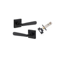 IVER Copenhagen Door Lever Handle On Square Rose | Passage Kit | 7 Finishes - Matt Black