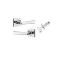 IVER Copenhagen Door Lever Handle On Square Rose | Inbuilt Privacy Kit | 7 Finishes - Polished Chrome