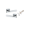 IVER Copenhagen Door Lever Handle On Square Rose | Passage Kit | 7 Finishes - Polished Chrome