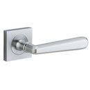IVER Copenhagen Door Lever Handle On Square Rose | Passage Lever Set Only | 7 Finishes - Brushed Chrome