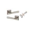 IVER Copenhagen Door Lever Handle On Square Rose | Passage Kit | 7 Finishes - Satin Nickel