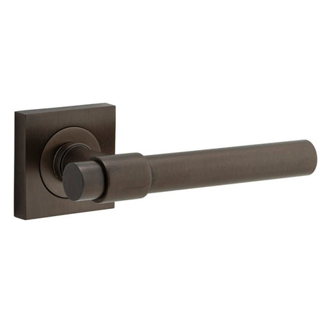 Iver Helsinki Solid Brass Door Lever on Square Rose | Passage Lever Set Only | 7 Finishes - Signature Brass