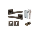 Iver Helsinki Solid Brass Door Lever on Square Rose | Entrance Kit (Key/Key) | 7 Finishes - Signature Brass