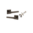 Iver Helsinki Solid Brass Door Lever on Square Rose | Passage Kit | 7 Finishes - Signature Brass