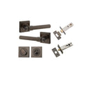 Iver Helsinki Solid Brass Door Lever on Square Rose | Separate Privacy Kit | 7 Finishes - Signature Brass