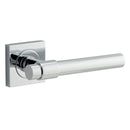 Iver Helsinki Solid Brass Door Lever on Square Rose | Passage Lever Set Only | 7 Finishes - Polished Chrome