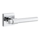 Iver Helsinki Solid Brass Door Lever on Square Rose | Separate Privacy Kit | 7 Finishes - Polished Chrome