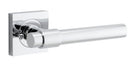 Iver Helsinki Solid Brass Door Lever on Square Rose | Inbuilt Privacy Kit | 7 Finishes - Polished Chrome