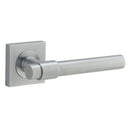 Iver Helsinki Solid Brass Door Lever on Square Rose | Passage Lever Set Only | 7 Finishes - Brushed Chrome