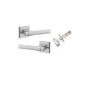 Iver Helsinki Solid Brass Door Lever on Square Rose | Inbuilt Privacy Kit | 7 Finishes - Brushed Chrome