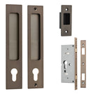 IVER Rectangular Pull For Sliding Doors | Entrance Kit | 6 Finishes - Signature Brass