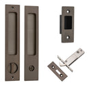 IVER Rectangular Pull For Sliding Doors | Separate Privacy Kit | 6 Finishes - Signature Brass