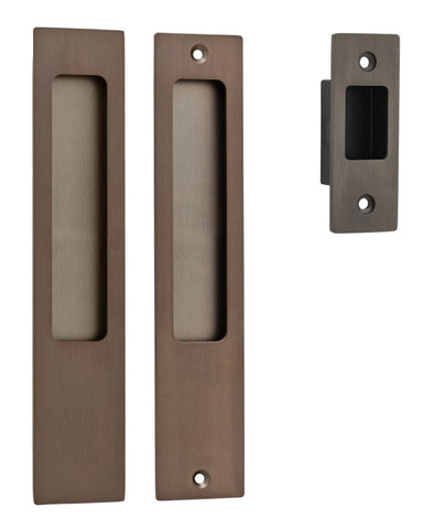 IVER Rectangular Pull For Sliding Doors | Passage Kit | 6 Finishes - Signature Brass