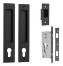 IVER Rectangular Pull For Sliding Doors | Entrance Kit | 6 Finishes - Matt Black