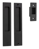 IVER Rectangular Pull For Sliding Doors | Passage Kit | 6 Finishes - Matt Black
