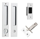 IVER Rectangular Pull For Sliding Doors | Separate Privacy Kit | 6 Finishes - Polished Chrome